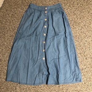 High waisted button down Madewell  skirt